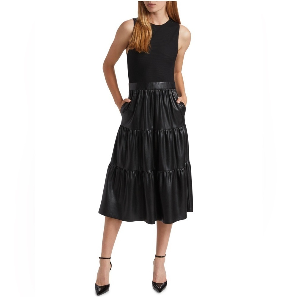 Alice + Olivia Chara Sleeveless Faux Midi Dress size 0 NWT